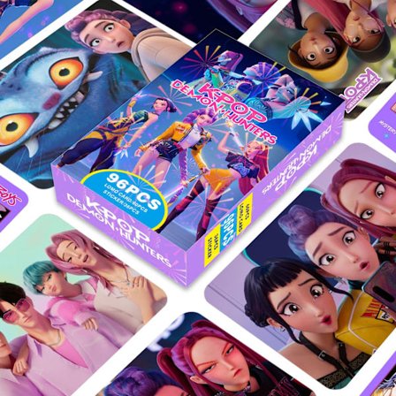 96 stk. KPOP Demon Hunters Fotoklistremerker & Lomo-kort, Anime Fan Merchandise Postkortsett