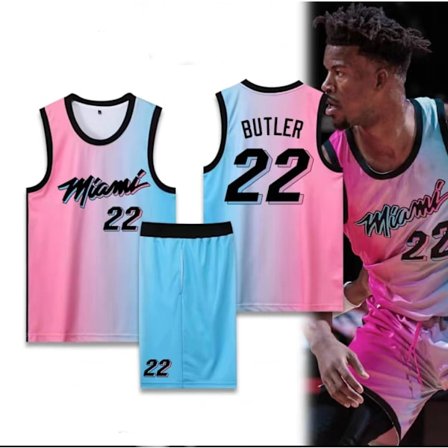 Basketbolltröjor Sportkläder Jimmy Butler Miami Heat Nr 22 Basketbolltröjor Vuxna Barn Fotbollströjor - Perfekta Gradienter Gradientfärger