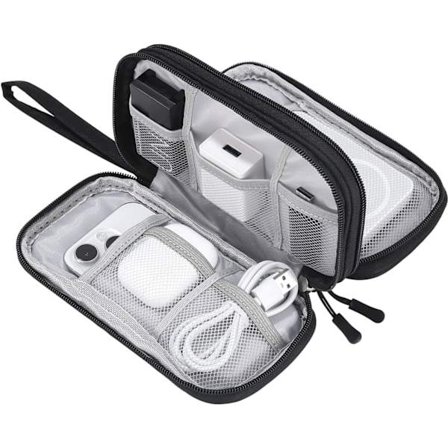 Vedenpitävä kaapelien järjestelijä matkustamiseen, lisävarusteiden kannettava kaapelilaukku latureille, USB-muistitikuille, SD-korteille ja 