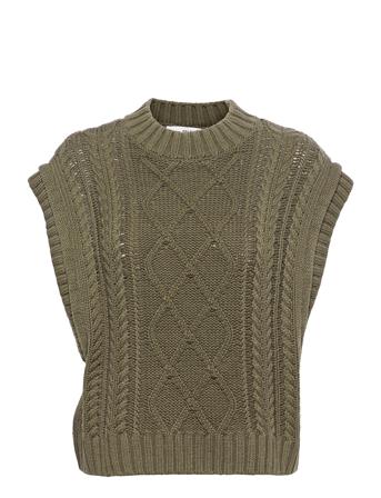 Slfpiper Knit Vest Green Selected Femme