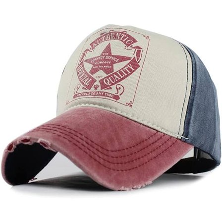 Vintage Baseball Cap Tvättat Denim Trucker Hat Fashion Pentagram S