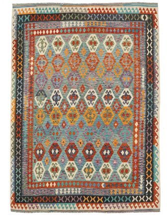Hand Woven Kilim Afghan Old Style Rug 301X394 Brown/Dark Red