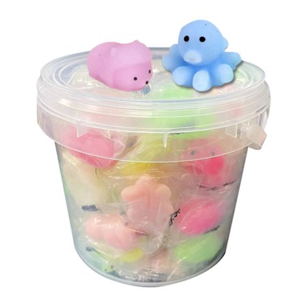 36 kpl irtotaitettavaa puristuslelua, värikäs stressiä lievittävä puristuslelu säilytyslaatikolla ahdistuksen vähentämiseen