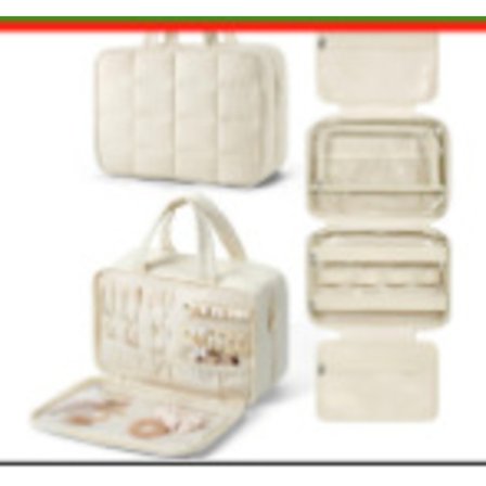 Kosmetiikkalaukku korujen säilytyslaukulla, ripustettava kosmetiikkalaukku MJ51 matkalaukun säilytys Beige[HK]