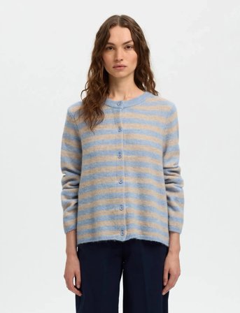 Selected Slflulu New Ls Knit Cardigan Noos - Blue - XS