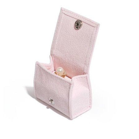 Sammet Smyckeskrin Ring Förvaringslåda ROSA