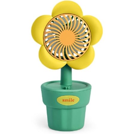 Keltainen kannettava USB-tuuletin ladattava tuuletin kädessä pidettävä minituuletin ABS söpö tyyli syntymäpäivälahjoiksi