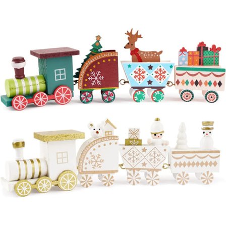 2 st små julgransdekorationer i trä