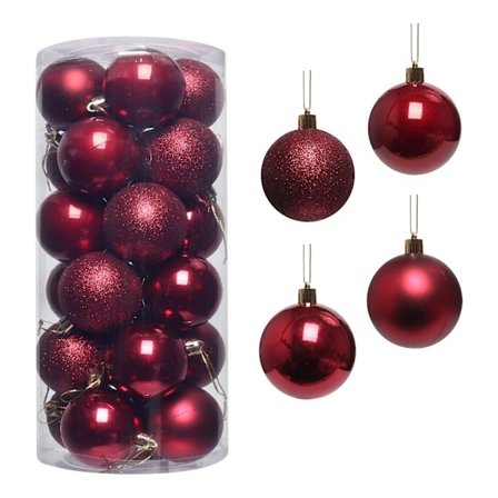 Juletræskugler 8 cm/24 stk tynde juletræskugler i form af tønder, juletræspynt, gave, tilbud