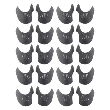 20 stk. sko-foldbeskyttere, anti-rynke, elastiske, fleksible ABS, vaskbare sko-foldbeskyttere til sneakers, sort