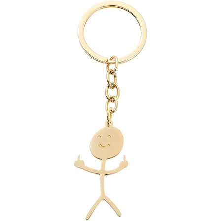 VÄRIKÄS BLING Hauska Doodle Ruostumaton Teräs Avainrengas Keskisormi Avainrengas Pitkän Matkan Ystävyys Sopiva Koru Gi