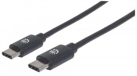 Manhattan MH Cable, Hi-Speed USB 2.0, C-Male/C-Male, 0,50m, Black, Pol