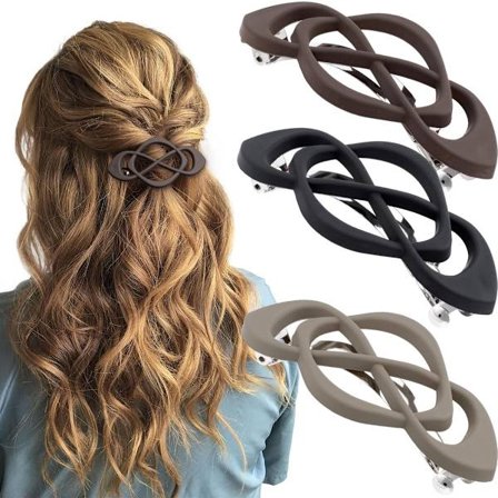 3-delt fransk hårklemme-sæt - Hårklemmer til kvinder - Hårklemmer til piger - Vintage hårklemmer, velegnet til fint og medium hår