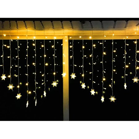 Julgardinsljus Gardinlampor 5m 216 LED Snöflingor Fe