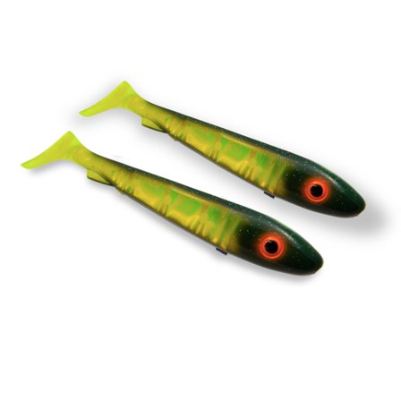 SvartZonker McRubber Jr 17cm Flash Series (2-pack) - Black Chartreuse