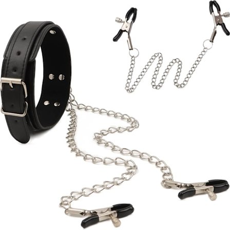 Kropskæde Brystvorteklemmer med kædehalskæde Kropssmykker Ikke-piercing Fake Kropsclips Smykker Ring til kvinder Brystvorteklemmer til voksenleg - 