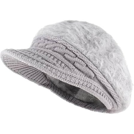 (pow yeah!) Baker Boy Hat til Kvinder, Varm Vinterhue med Skygge, Dame Uld Flat Cap