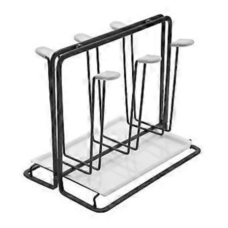 6 Flaske Opvaskestativ Metal Flaskeholder, Drypbakke til Beholdere med Drypbakke, til , ,