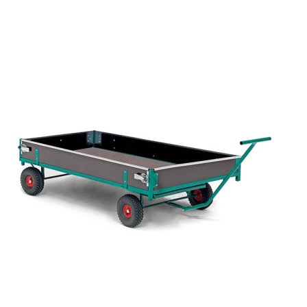 Transportvogn, 2000x1000 mm, inkl. nedfellbare lemmer, 650 kg