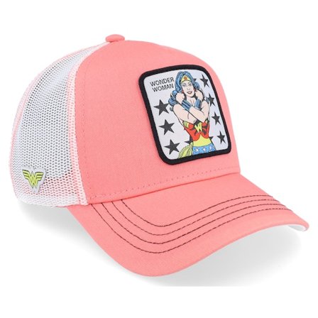 Capslab - Pink trucker Kasket - DC Comics Wonder Woman Pink/White Trucker @ Hatstore
