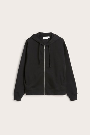 Kappahl | Bluza z kapturem, z zamkiem błyskawicznym | Czarne
