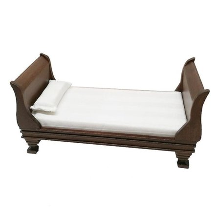 Dukkehust Mini Enkelseng Dukkehust Miniatyr Seng Dukkehust Tiny Enkelseng Modell (15,5X7,8CM)