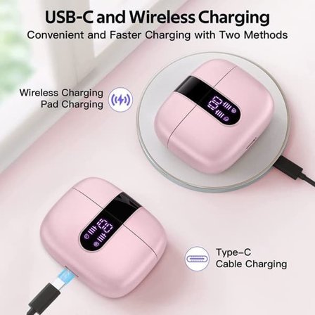 Trådløse hodetelefoner med mikrofon og berøringskontroll Rosa—pa