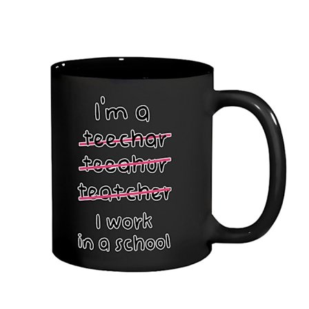Sjov Lærer Krus – 350ml Keramisk Kaffekop, "Jeg er Lærer" med Overstreget Design, til Lærere
