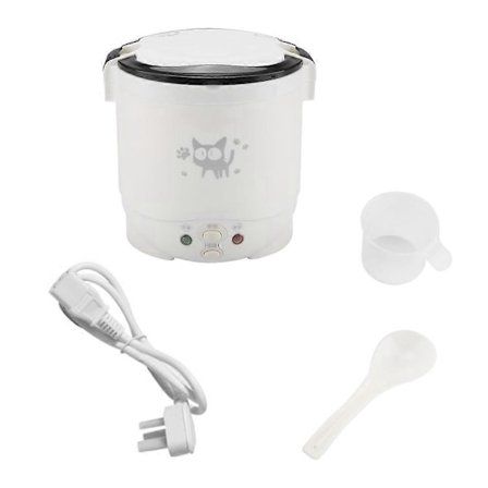 170W 1L Sähköinen Kannettava Monitoiminen Riisinkeitin Ruoan Höyrystin Kotiin (Valkoinen)