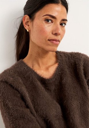 Cellbes of Sweden - Strikket trøje med 3/4 ærmer i brun til damer i størrelse 50/52