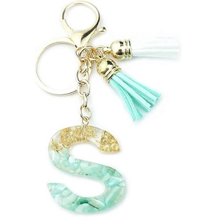 Avaimenperä naisille AlphaAcc-laukun koristeet käsilaukkuihin A:sta Ö:hön alkukirjain hapsu avaimenperä, hartsi avaimenperä