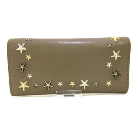 Jimmy Choo Pre-owned, Pre-owned Leather Wallets Beige, Dames, Maat:ONE Size,leer