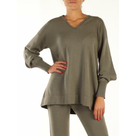Fabiana Filippi, V-neck Knitwear Szary, Kobieta, Rozmiar: XS