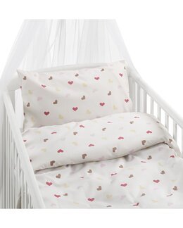 Sengetøj til tremmeseng Hjärtrud 2-delt Beige