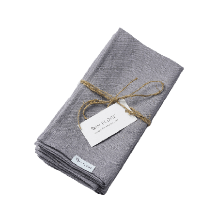 In Flore Stella Linneservett Bordstextil Grå