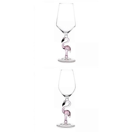 2 Sett Rosa Flamingo Krystall Champagne Vin Glass for Jule- og Thanksgiving-fester