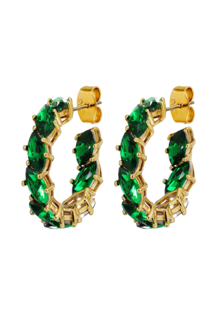 Dyrberg & Kern TAMARIN EMERALD GREEN Örhänge Smycken klockor Dam Grön ONESIZE