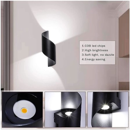 IP66 Vattentät LED Utomhusvägglampa Modern Aluminium Utomhusvägglampa Utomhusbelysning För Trädgård Terrass Nära Vägg Patio Villa Hallväg Kallvit