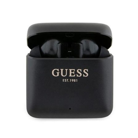 Guess TWS Bluetooth In-Ear Hörlurar + Dock Printed Logo Svart