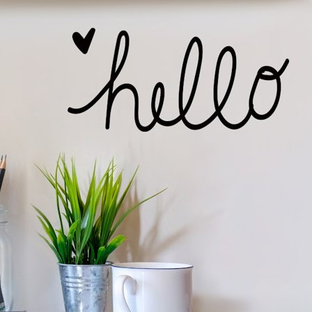 HELLO väggdekal självhäftande väggdekal för vardagsrum säng