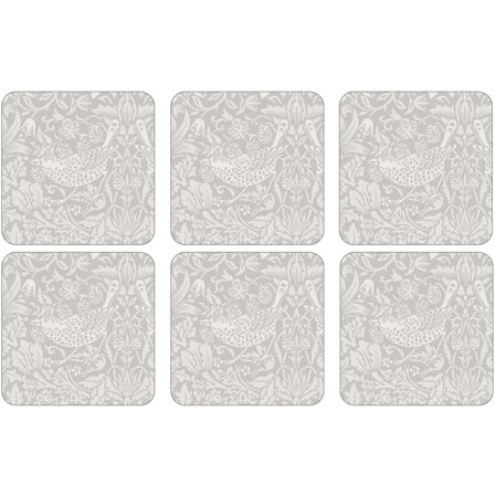 Spode Pure Strawberry Thief Glassunderlag 6 stk' - 'Grå