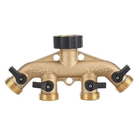 Puutarhan letkun jakaja hana-vesijakaja 4-tie messinki (eurooppalainen kierre)