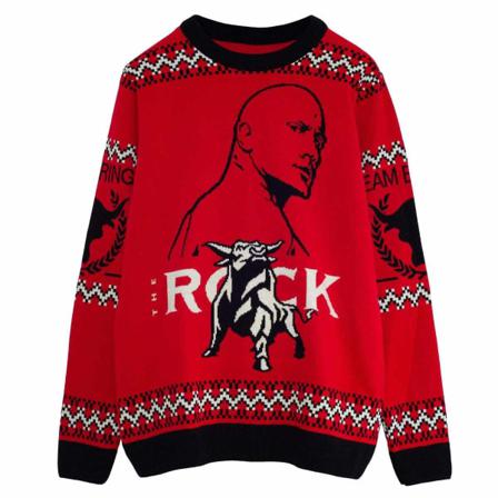 Wwe Unisex Adult The Rock Stickad Jumper Xl Röd/svart