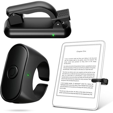Uppgraderad Fjärrkontroll Sida Vändare Ring för Kindle Paperwhite Oasis Scribe Kobo e-läsare, Skal-vänlig Sida Vändare Klicker för iPad Tablets 