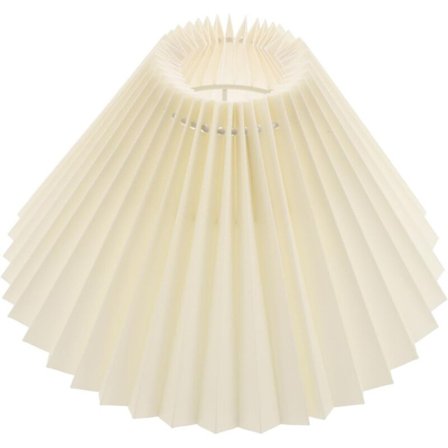 Plisseret lampeskærm, stoflampeskærm, pendellampeskærm, papirpendelstil, hvid, topdiameter 80 mm, bunddiameter 230 mm