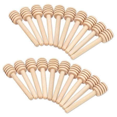 20 st Mini Trä Honungssticka Honungssked Honungskaka Stick Honung Mixer Kruka Kaffe Mi