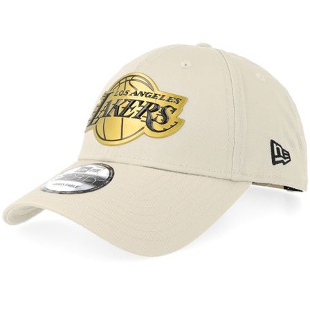 New Era - NBA Beige adjustable Keps - Los Angeles Lakers Metallic 9FORTY Stone Adjustable @ Hatstore