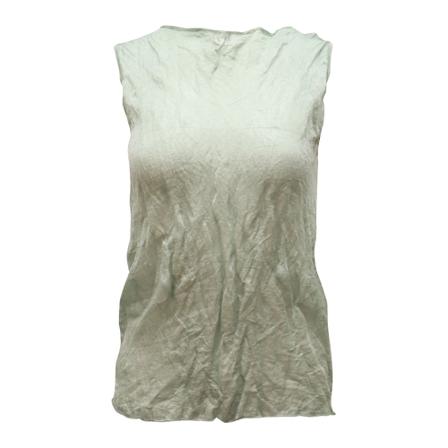 Theory Sleeveless Crepe Top in Viscose Grøn, Dame