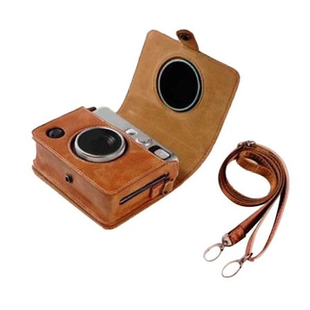 PU Läder Kameraväska för Fujifilm Instax Mini EVO Skyddsfodral, D