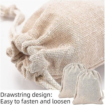 50 stk Bomullslinposer, trekksnorposer Gaveposer Til Bursdagsfest Bryllup, butikk (8x10cm)